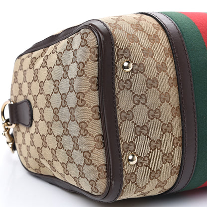 Gucci Monogram Vintage Web Medium Boston Dark Brown 8 of 11