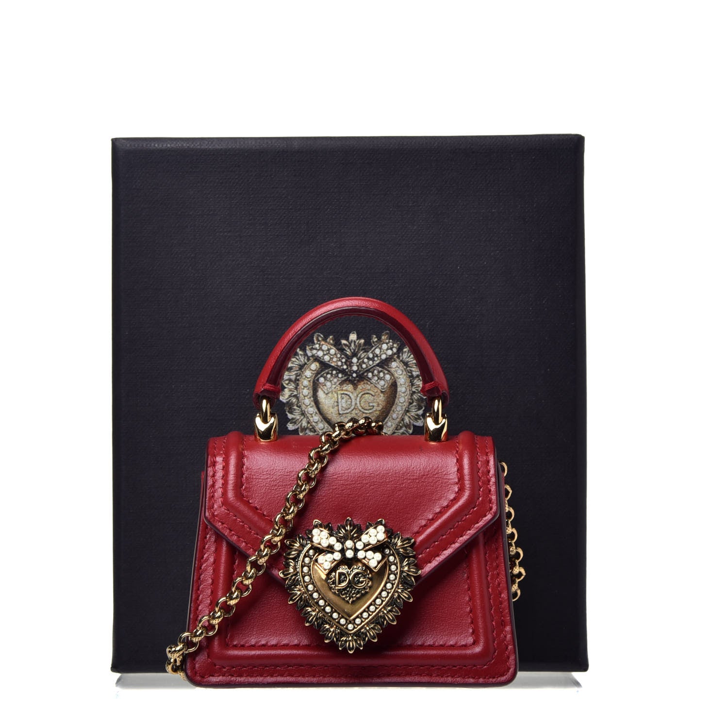 Dolce & Gabbana Smooth Calfskin Micro Devotion Satchel Red 10 of 10