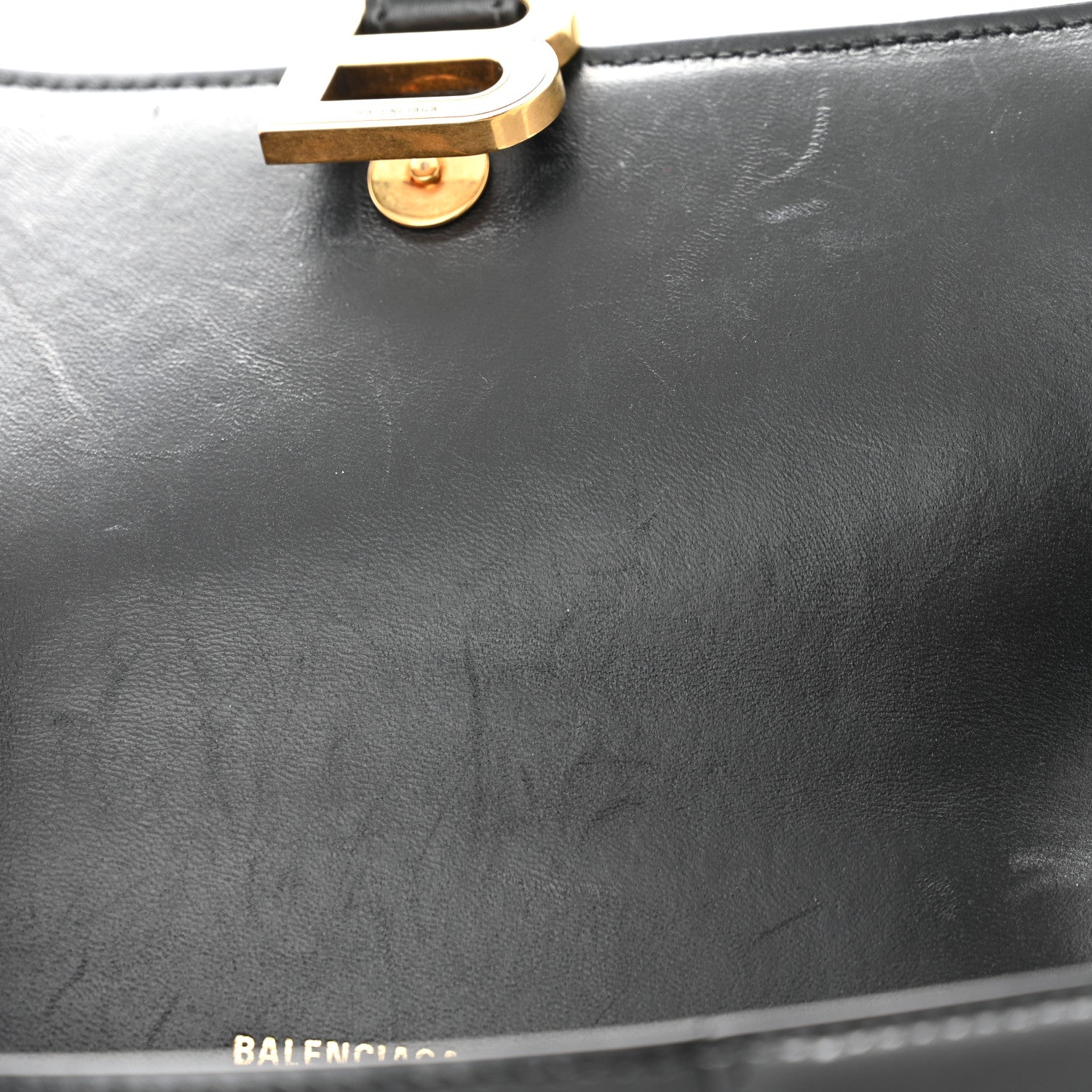 Balenciaga Shiny Box Calfskin Small Hourglass Top Handle Bag Black 10 of 11