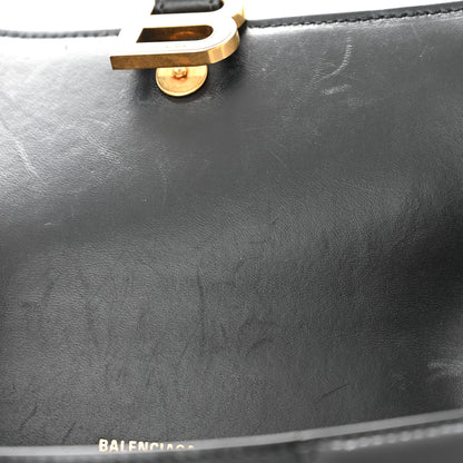 Balenciaga Shiny Box Calfskin Small Hourglass Top Handle Bag Black 10 of 11