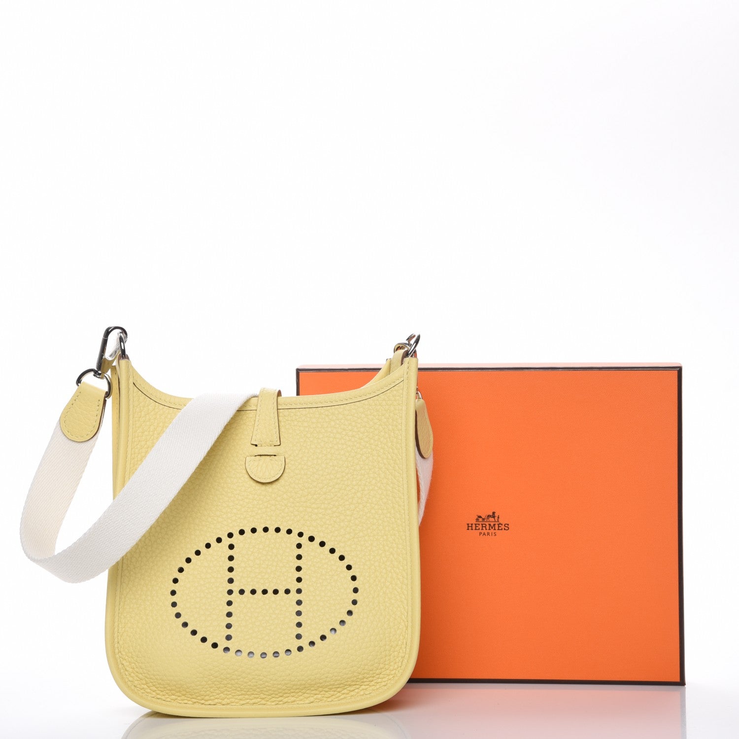 Hermes Taurillon Clemence Amazone Evelyne TPM Jaune Poussin Craie 3 of 8