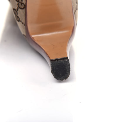 Gucci Monogram Lisa Mid Heel Boots 38 Beige Ebony 11 of 12