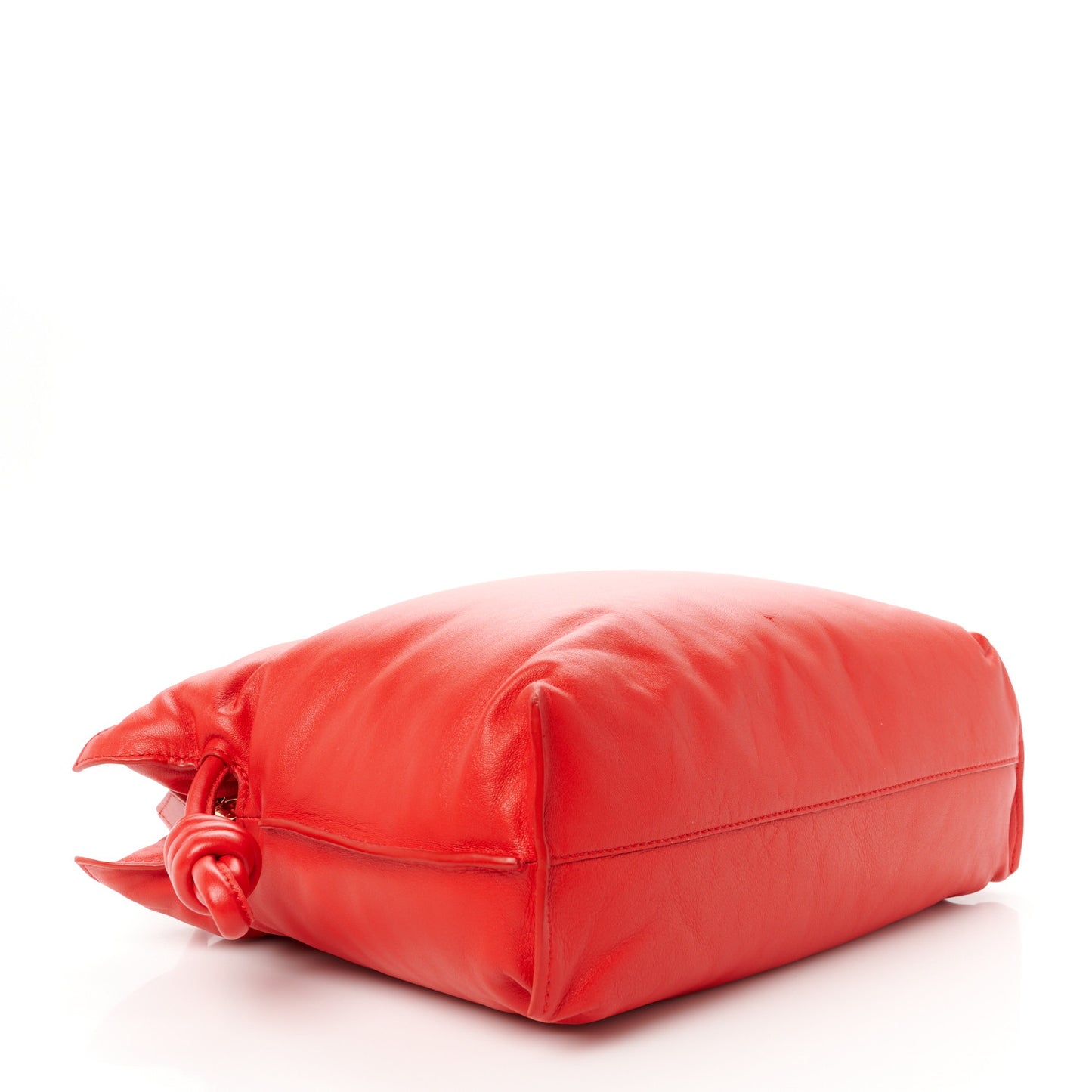 Calfskin Flamenco Puffer Knot Bag Red