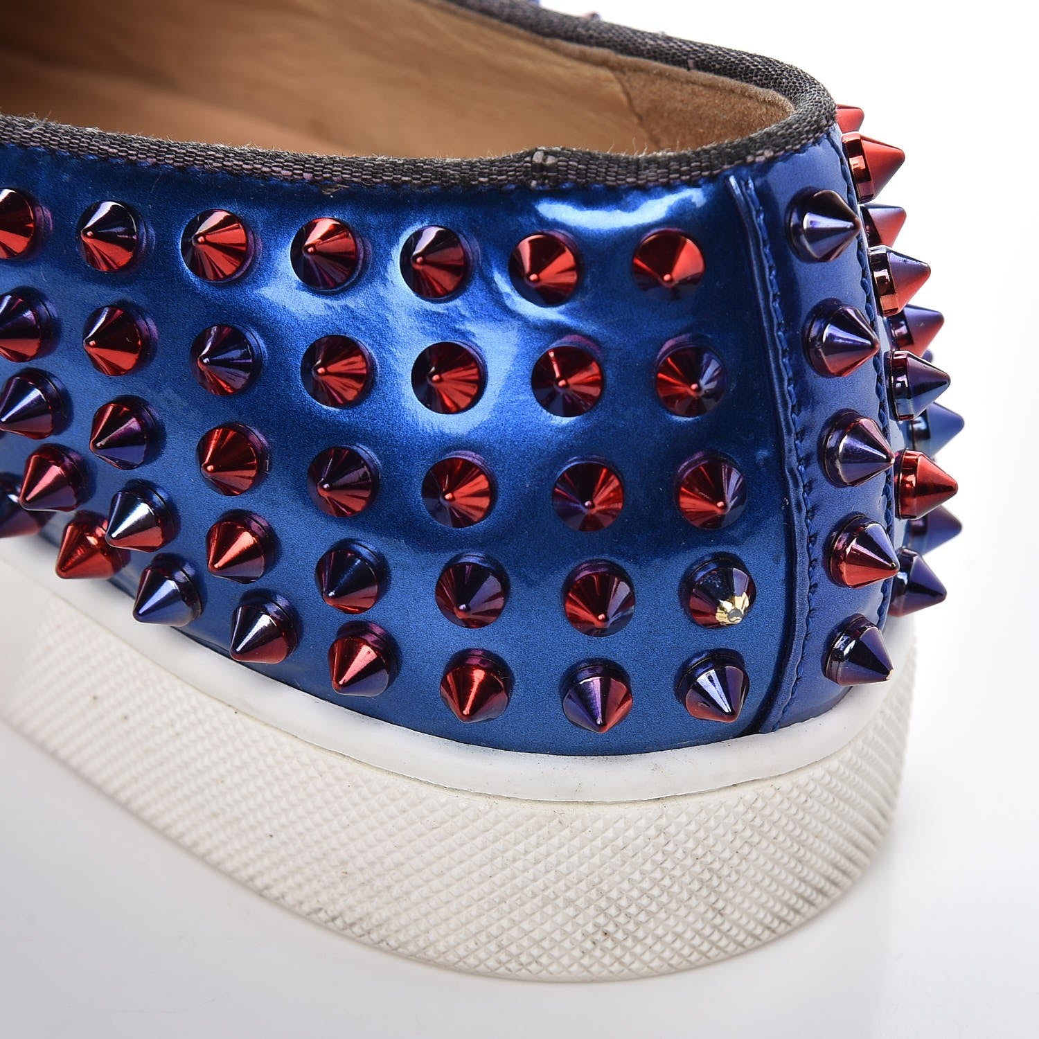 Christian Louboutin Patent Scarabe Spikes Roller Boat Flat 38 Rose Digitale 13 of 13