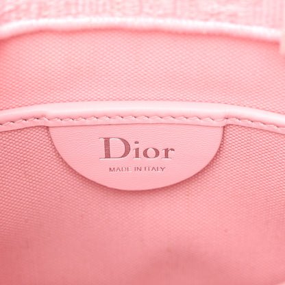 Christian Dior Cotton Toile De Jouy Oblique Embroidered Dior Medaillon Mini Book Tote With Strap Soupir Pink White 6 of 10