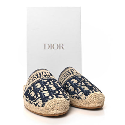 Christian Dior Oblique Embroidered Granville Espadrille 15mm Slippers 41 Deep Blue 9 of 9