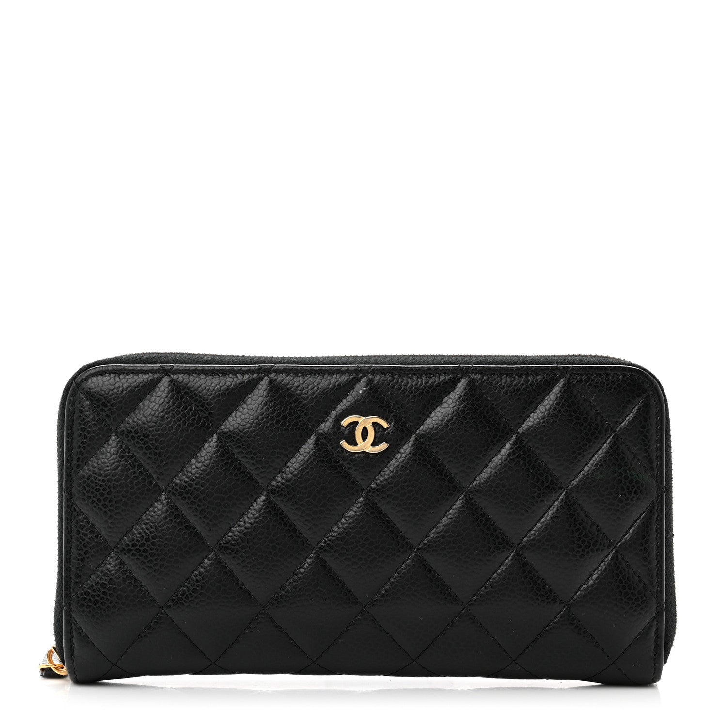 Chanel Caviar Quilted Large Gusset Zip Around Wallet Black 1 of 9