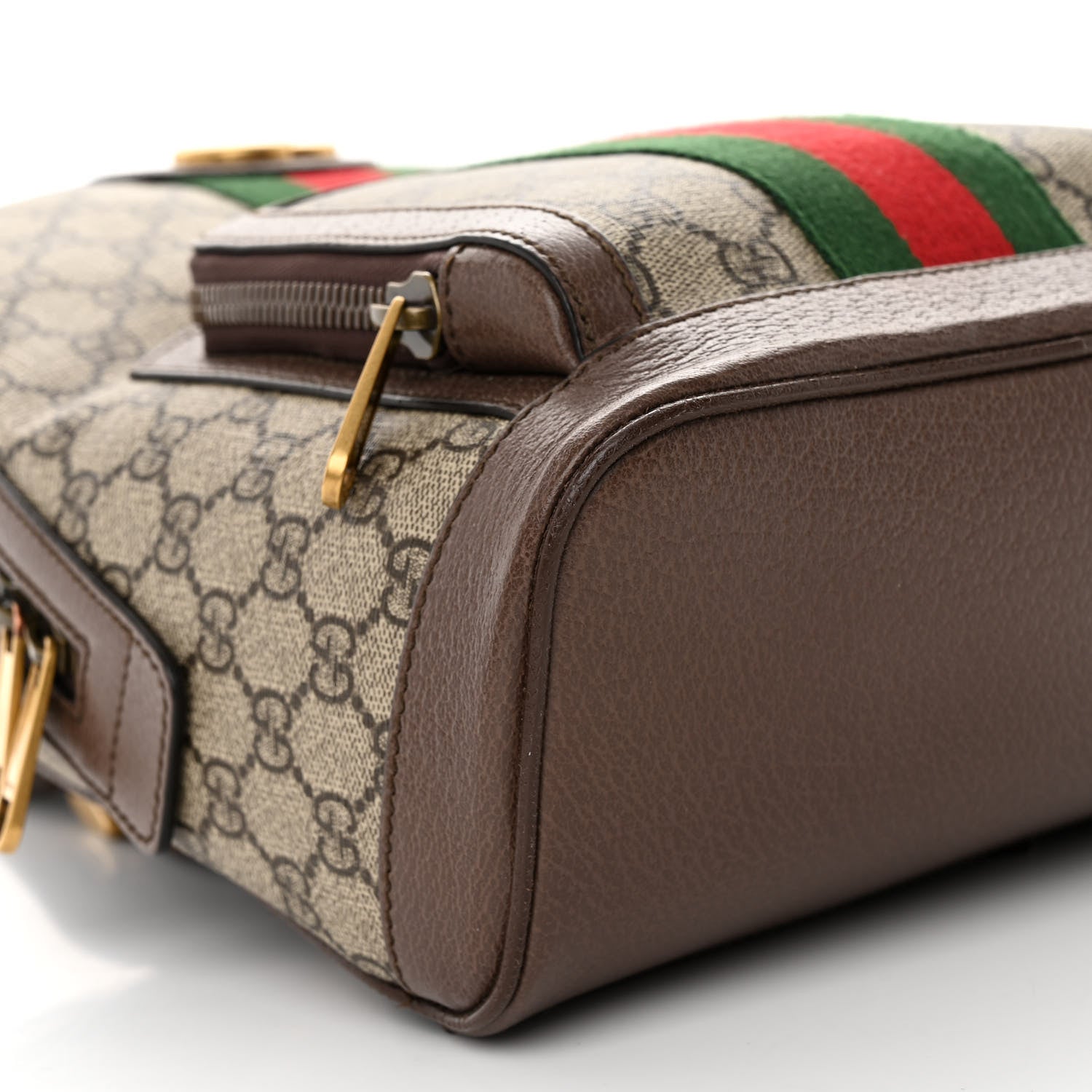 Gucci GG Supreme Monogram Calfskin Web Small Ophidia Day Backpack Beige Ebony New Acero 9 of 10