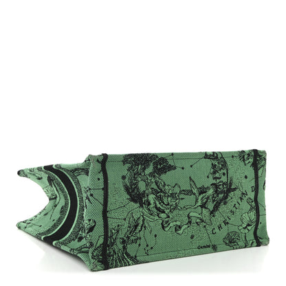 Christian Dior Canvas Embroidered Medium Zodiac Toile De Jouy Book Tote Green 4 of 10