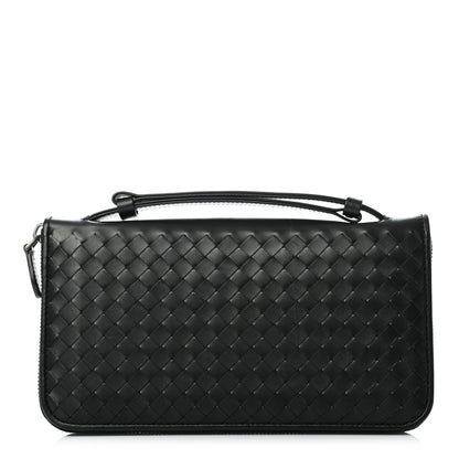Bottega Veneta Nappa Intrecciato Travel Organizer Wallet Black 1 of 9