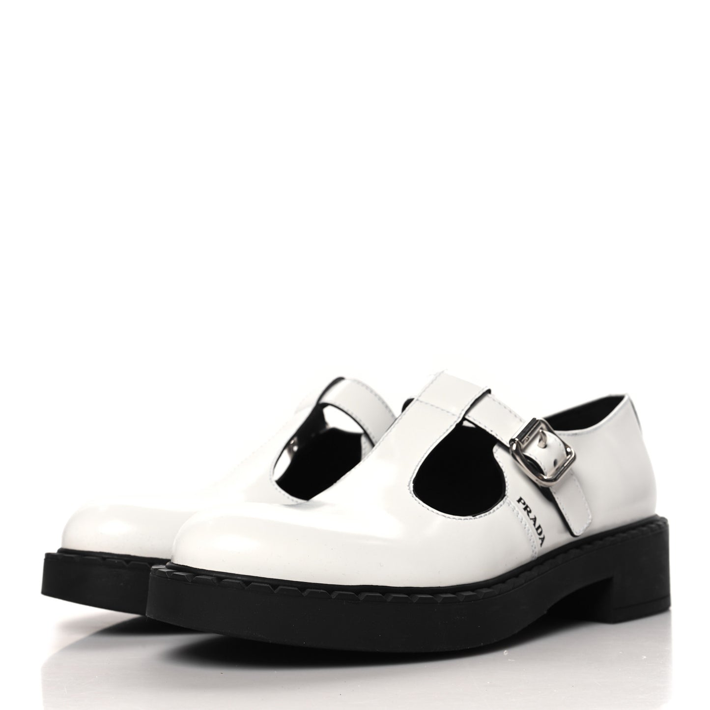 Spazzolato Womens Mary Jane T Strap 40mm Loafers 39.5 White