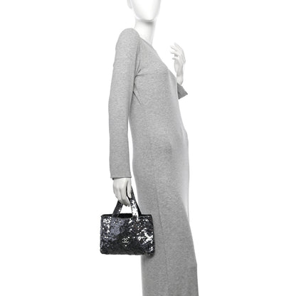 Chanel Satin Sequin Mini Tote Blue 2 of 11