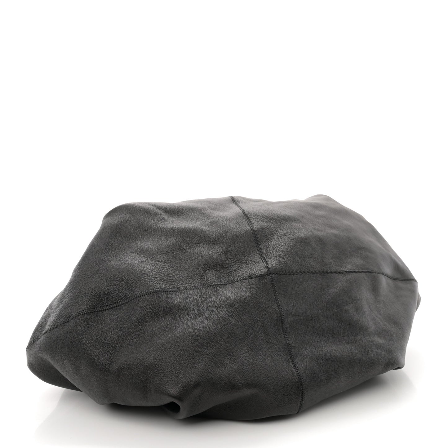 Polished Saddle Calfskin Small Ascot Bag Black