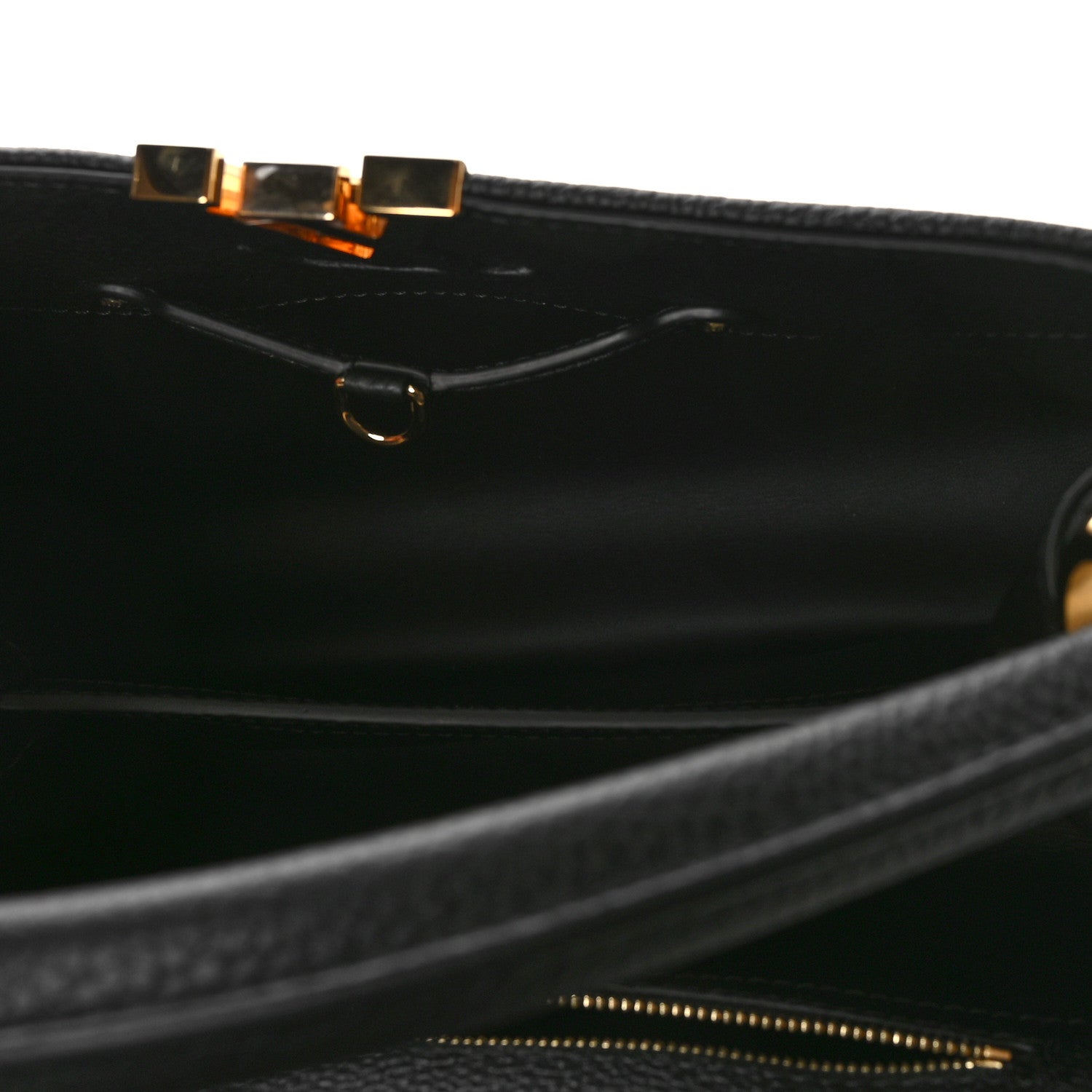 Louis Vuitton Canvas Taurillon Capucines MM Black 5 of 8