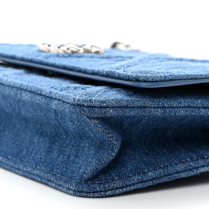 Chanel Denim Quilted Chanel 19 Wallet On Chain WOC Blue 10 of 10