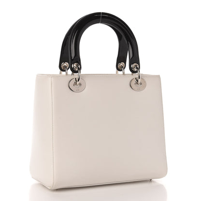 Christian Dior Smooth Calfskin Eiffel Tower Embroidered Medium Lady Dior White Multicolor 4 of 14