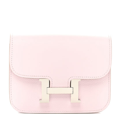 Hermes Evercolor Bi-Color Constance Slim Wallet Mauve Pale Rouge Sellier 1 of 11