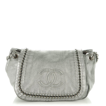 Chanel Metallic Goatskin Luxe Ligne Flap Silver 1 of 9