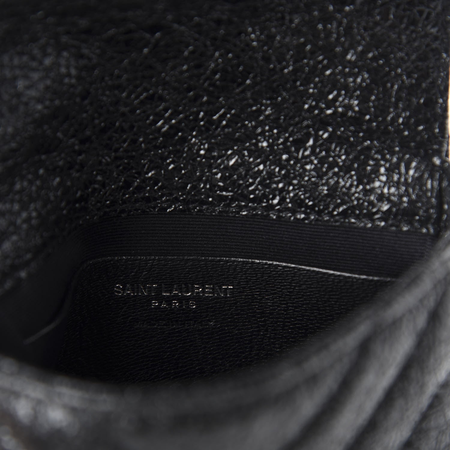 Saint Laurent Metallic Crackled Calfskin Chevron Monogram Micro Crossbody Bag Black 8 of 10