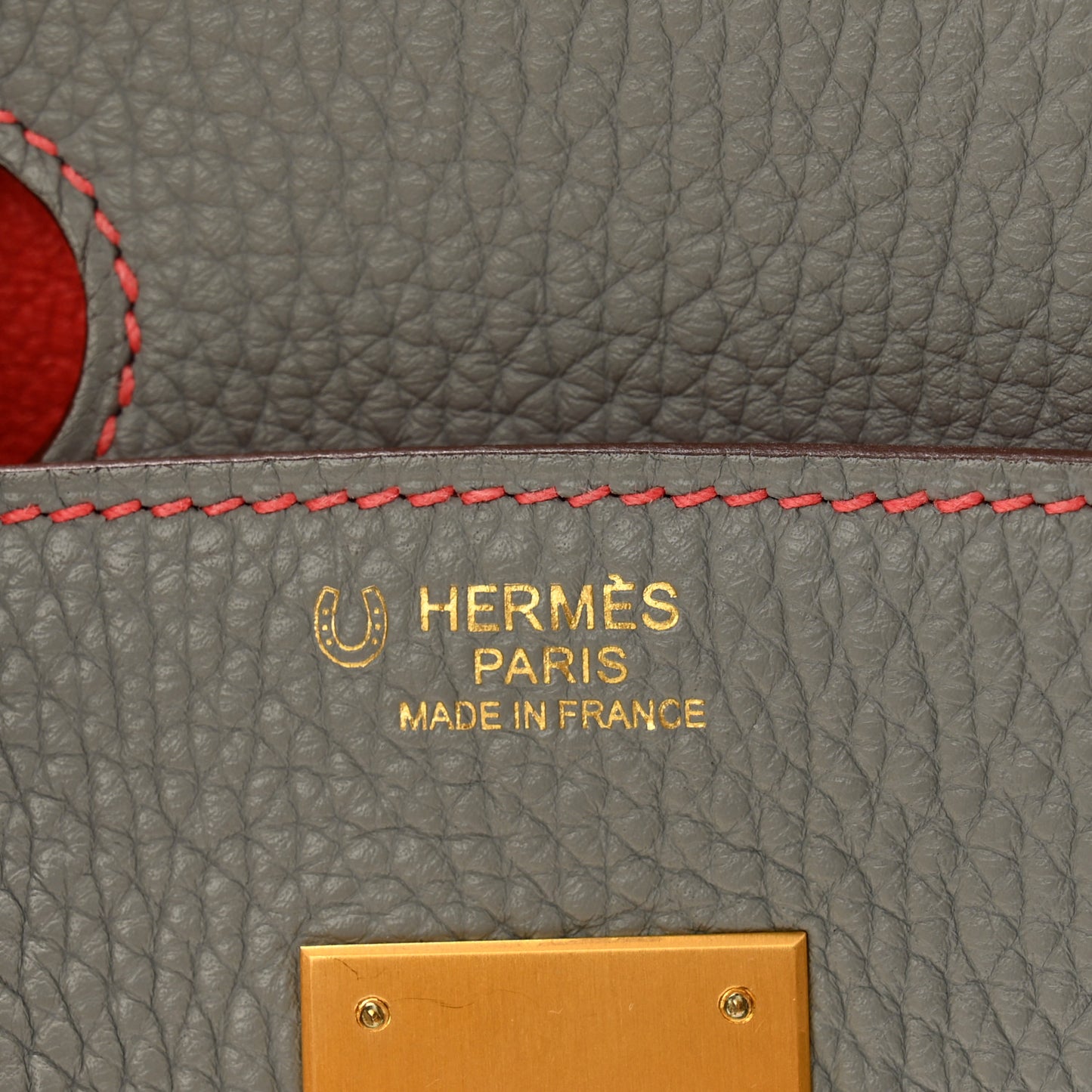 Togo Horseshoe Birkin 30 Gris Mouette Feu