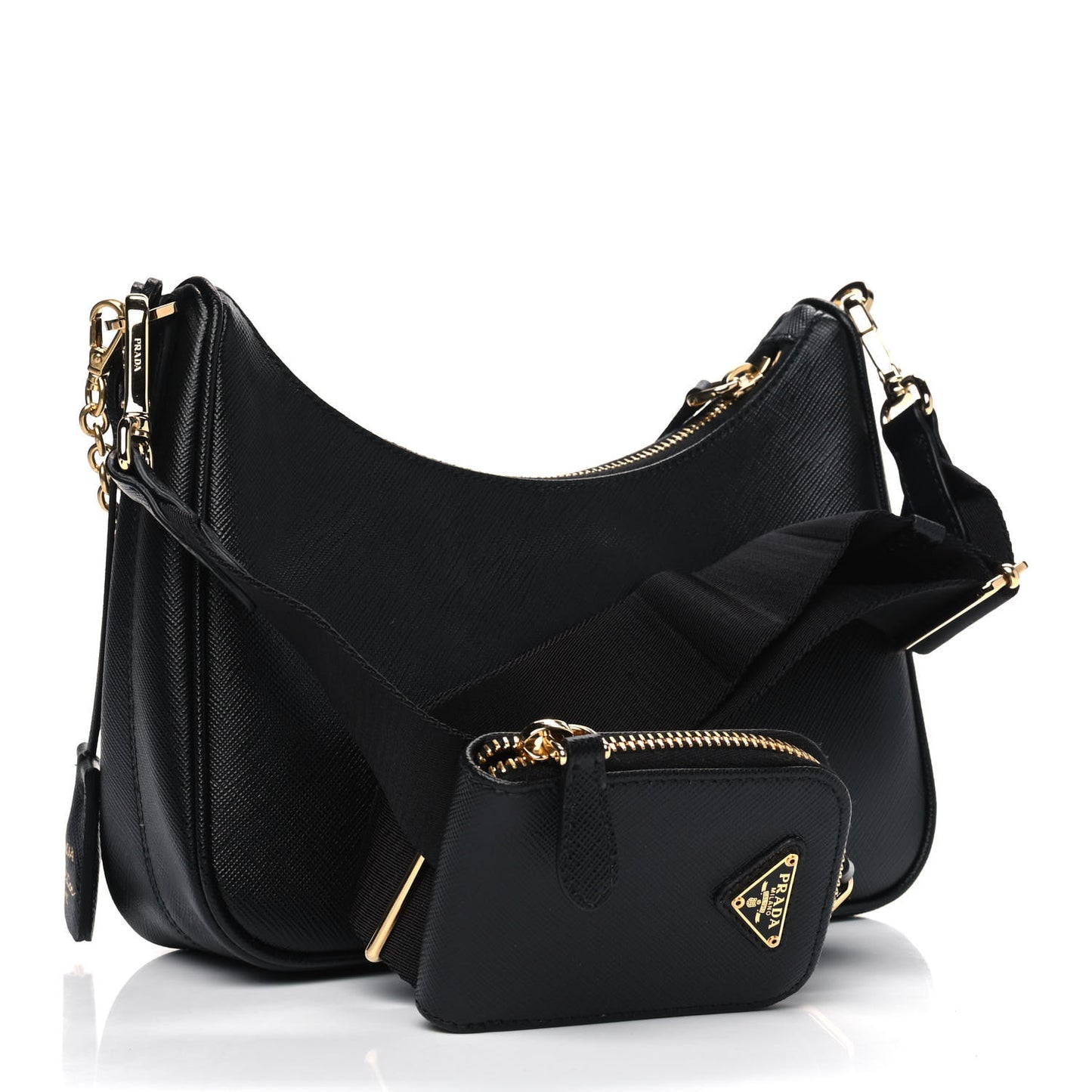 Saffiano Lux Re-Edition 2005 Shoulder Bag Black