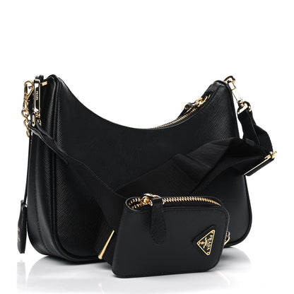 Prada Saffiano Lux Re-Edition 2005 Shoulder Bag Black 3 of 5