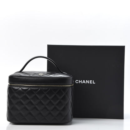 Chanel Lambskin Quilted Large Vanity Pouch Black 10 of 10