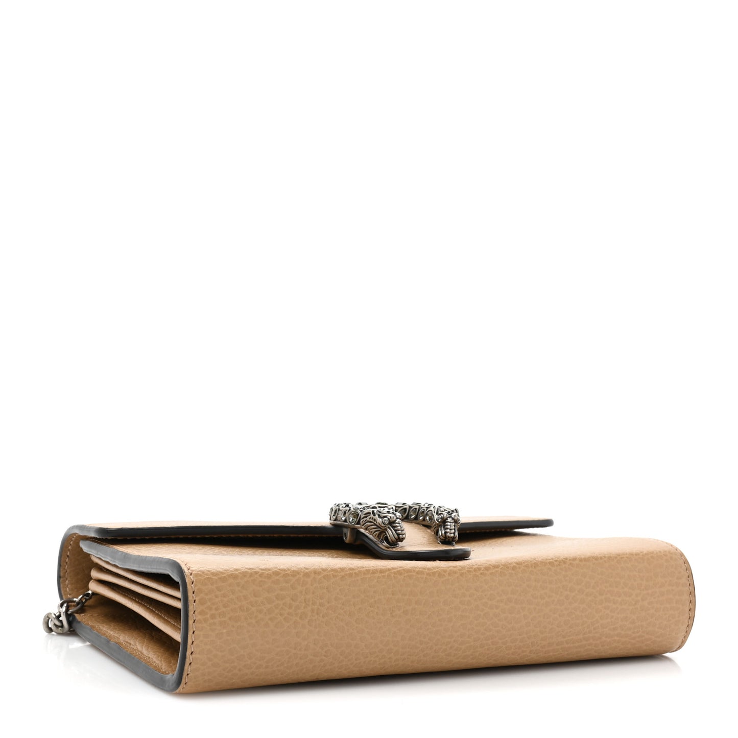 Dollar Calfskin Crystal Mini Dionysus Chain Wallet Natural Tan Black Diamond