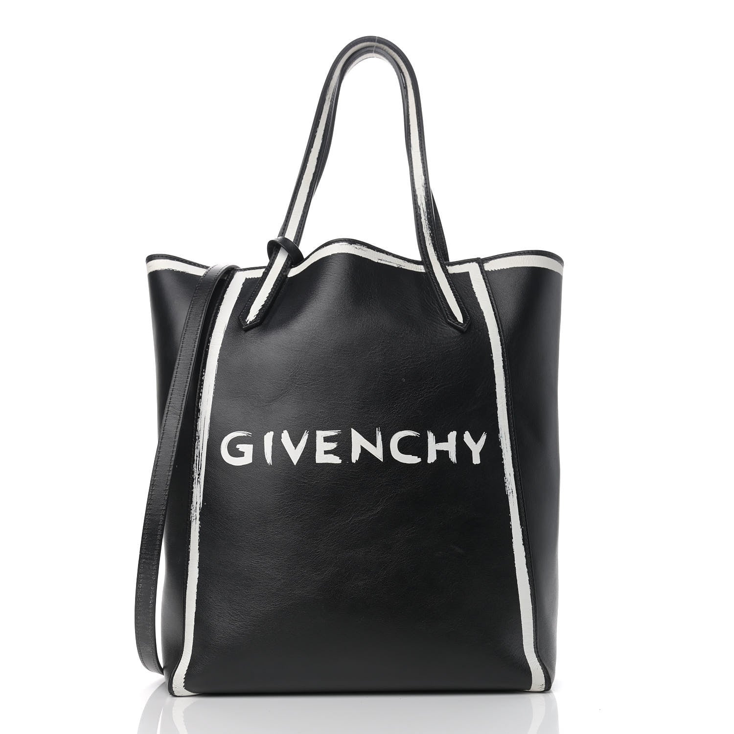 Givenchy Calfskin Logo Print Medium Stargate Shopper Tote Black 3 of 13