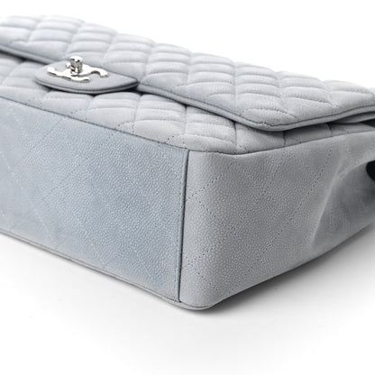 Chanel Iridescent Caviar Quilted Maxi Double Flap Grey 7 of 10