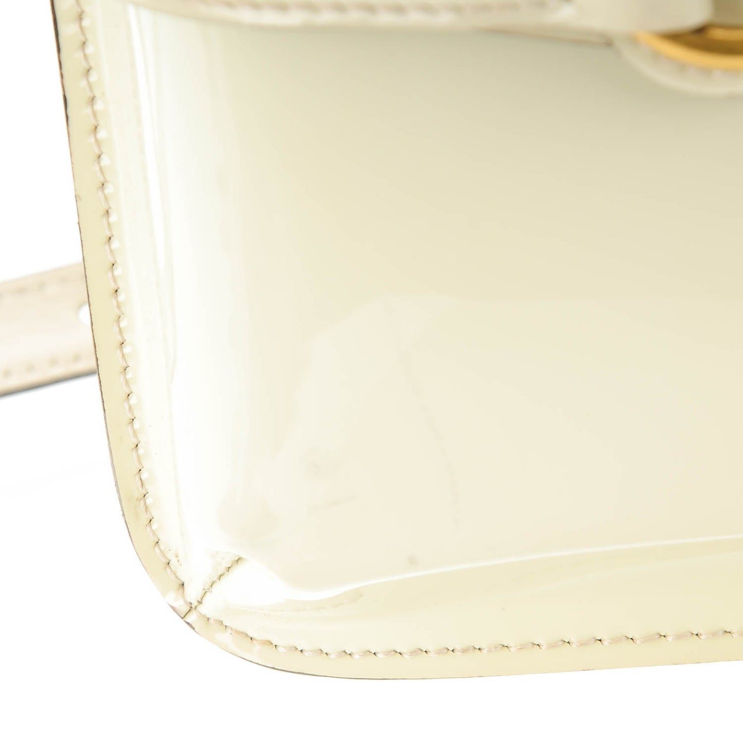 Patent Large Bright Bit Shoulder Bag White