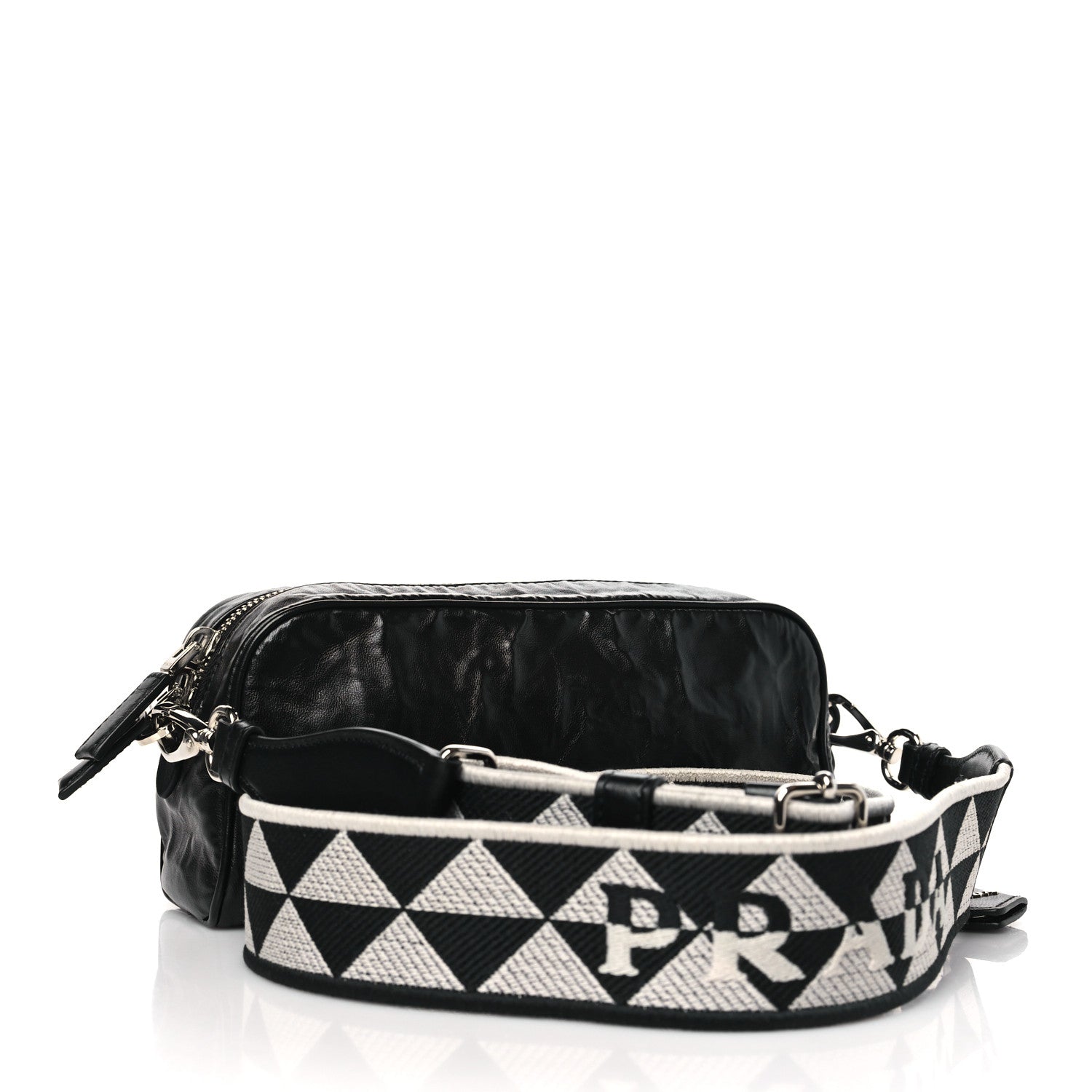Prada Nappa Antique Multi-Pocket Shoulder Bag Black 3 of 9