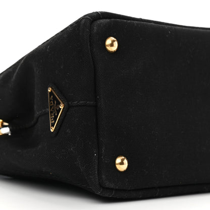 Prada Canapa Small Logo Tote Black Talco 9 of 12