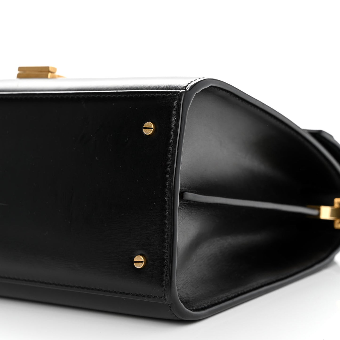 Smooth Calfskin Medium Classic Monogram Cassandra Top Handle Black Rouge Legion