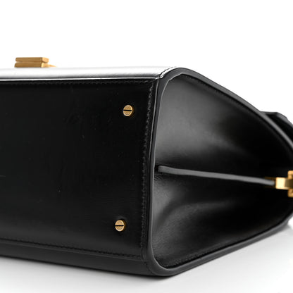Saint Laurent Smooth Calfskin Medium Classic Monogram Cassandra Top Handle Black Rouge Legion 10 of 17