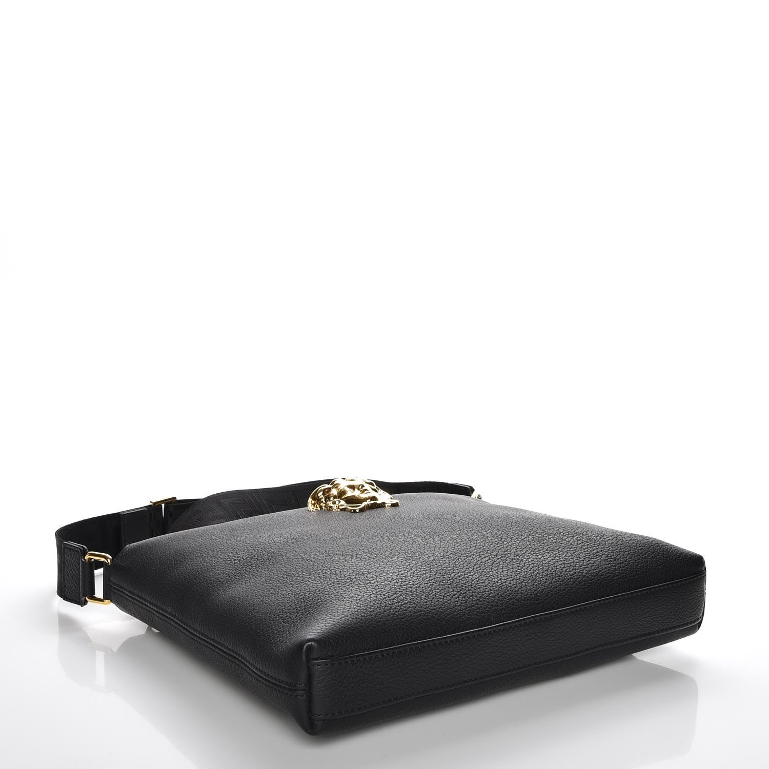 Versace Grained Calfskin Medusa Head Messenger Bag Black 4 of 7