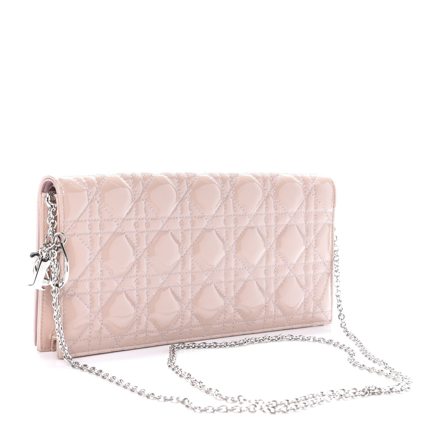 Christian Dior Patent Cannage Lady Dior Convertible Clutch Rose Clair 2 of 8