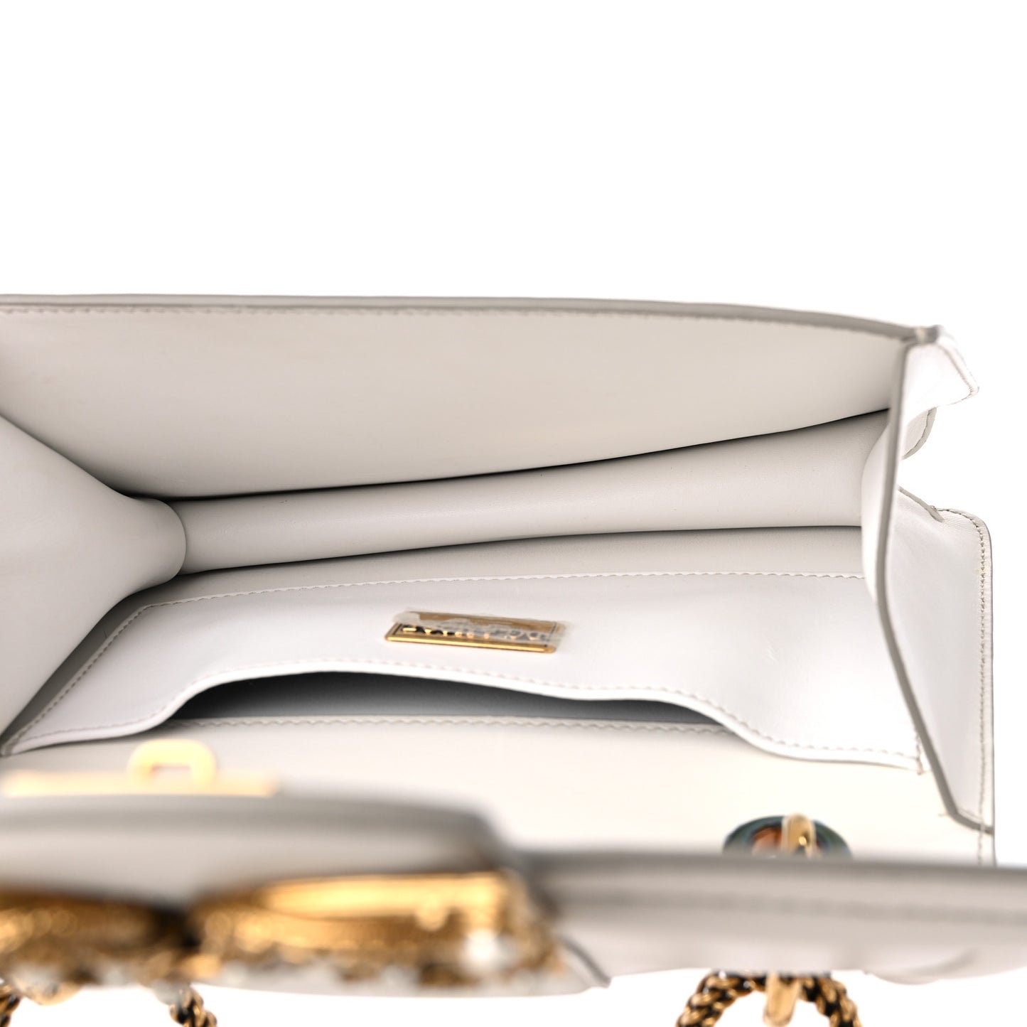Smooth Calfskin Small DG Amore Envelope Bag White