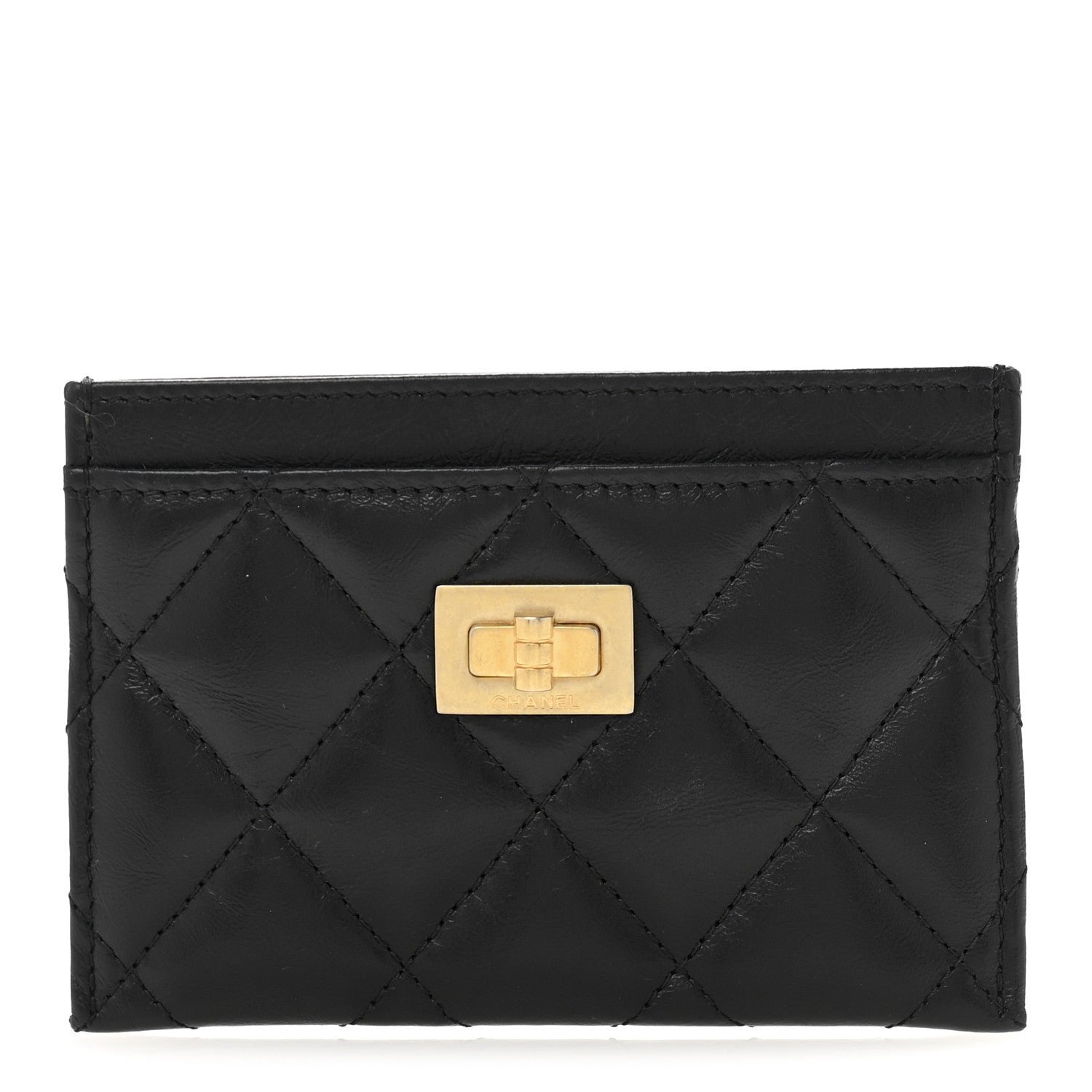 Chanel Aged Calfskin Quilted Reissue Card Holder Black 1 of 12