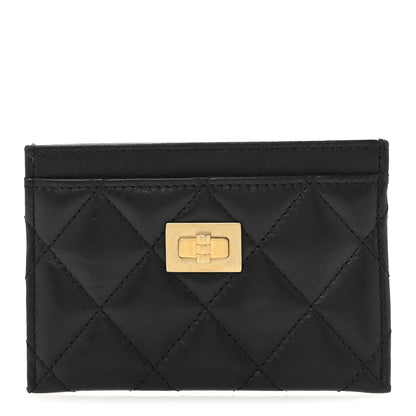 Chanel Aged Calfskin Quilted Reissue Card Holder Black 1 of 12