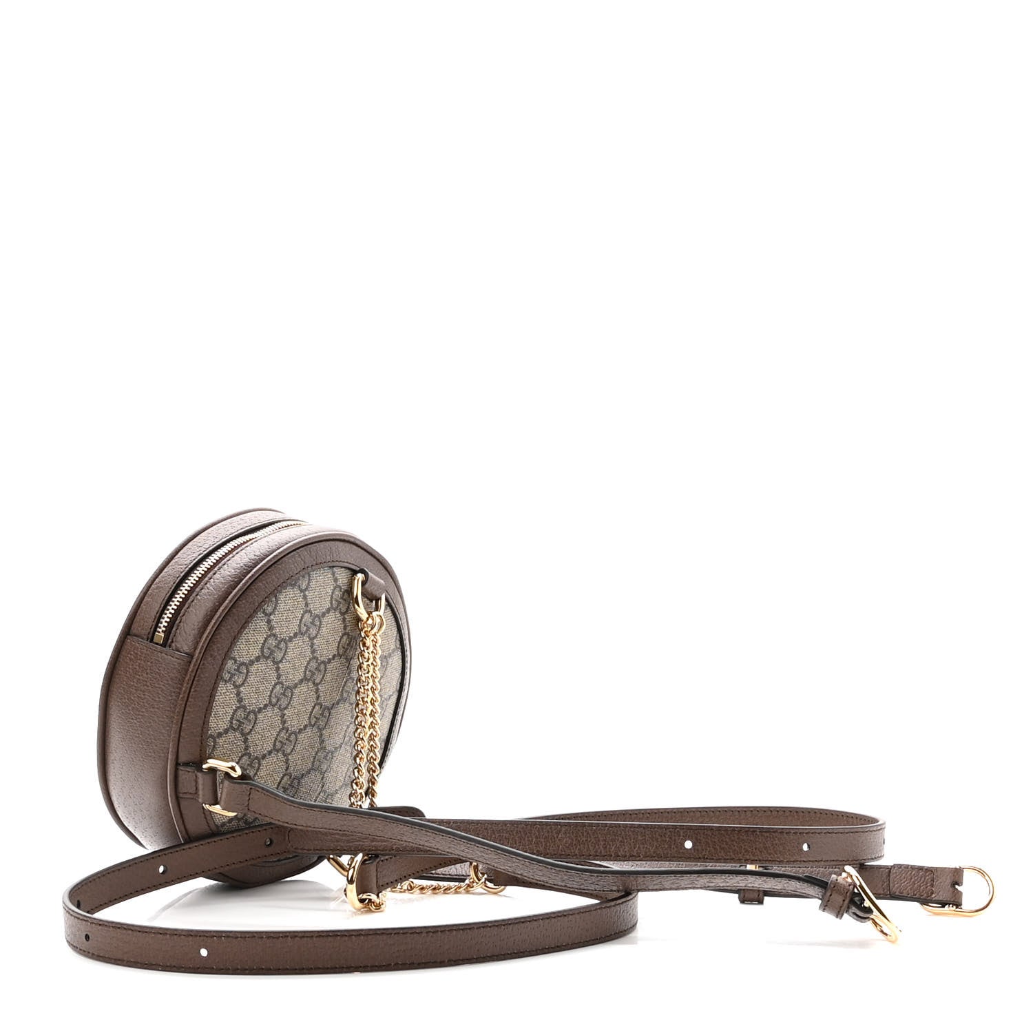 Gucci GG Supreme Monogram Web Mini Ophidia Round Backpack Brown 3 of 11