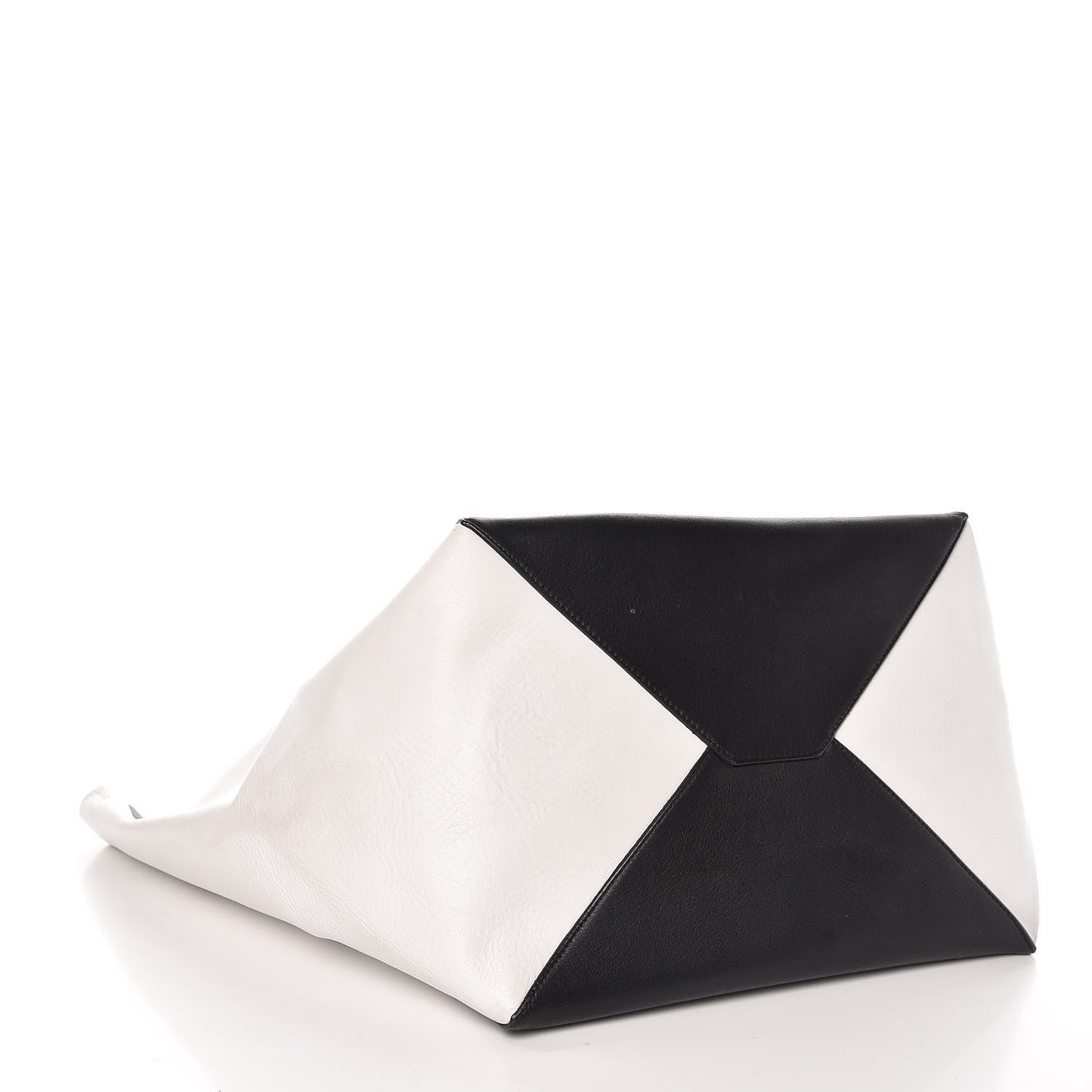 Calfskin Large Horizontal Cabas Phantom White Black