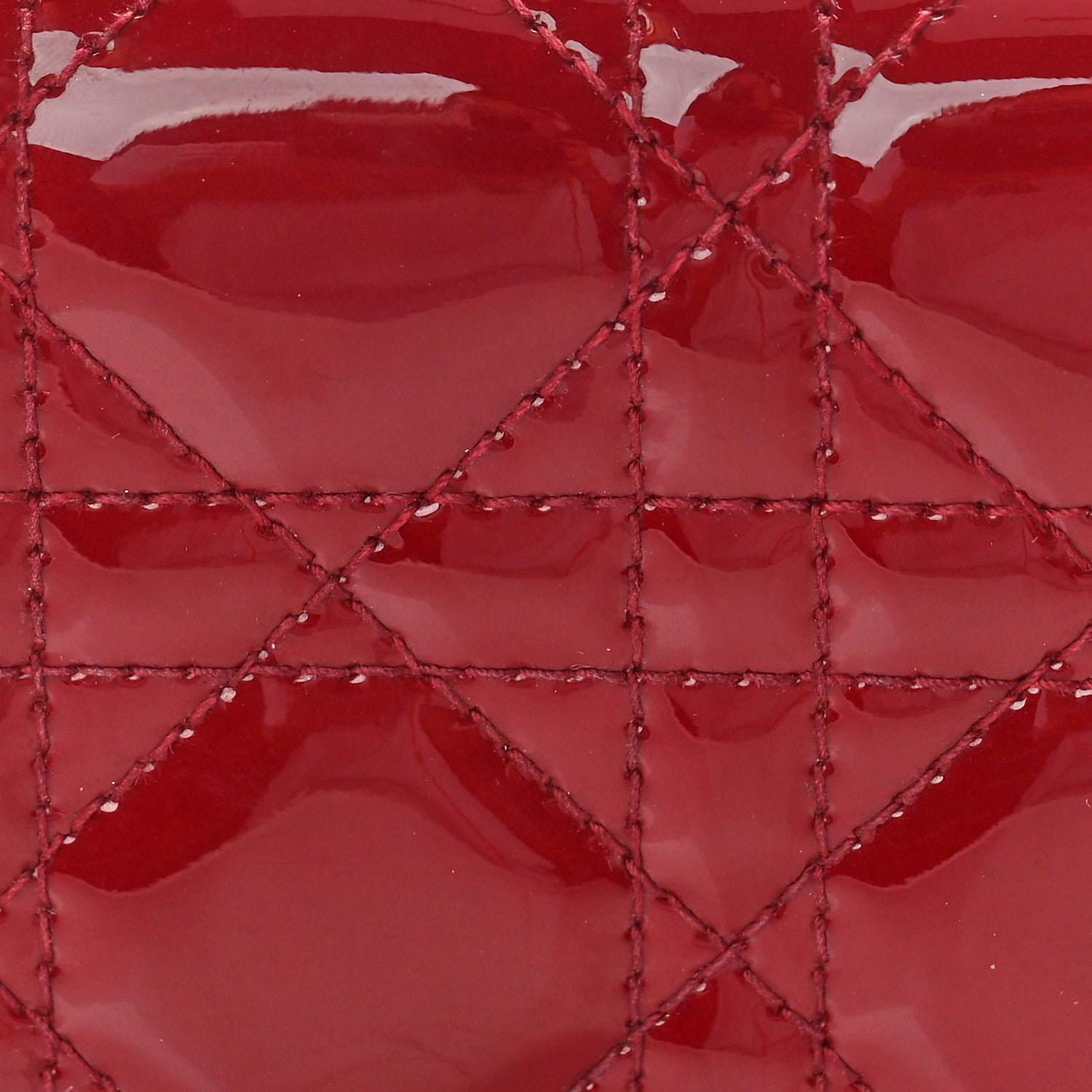 Christian Dior Patent Cannage Mini Lady Dior Wallet Cherry Red 8 of 8