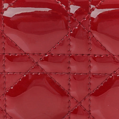 Christian Dior Patent Cannage Mini Lady Dior Wallet Cherry Red 8 of 8