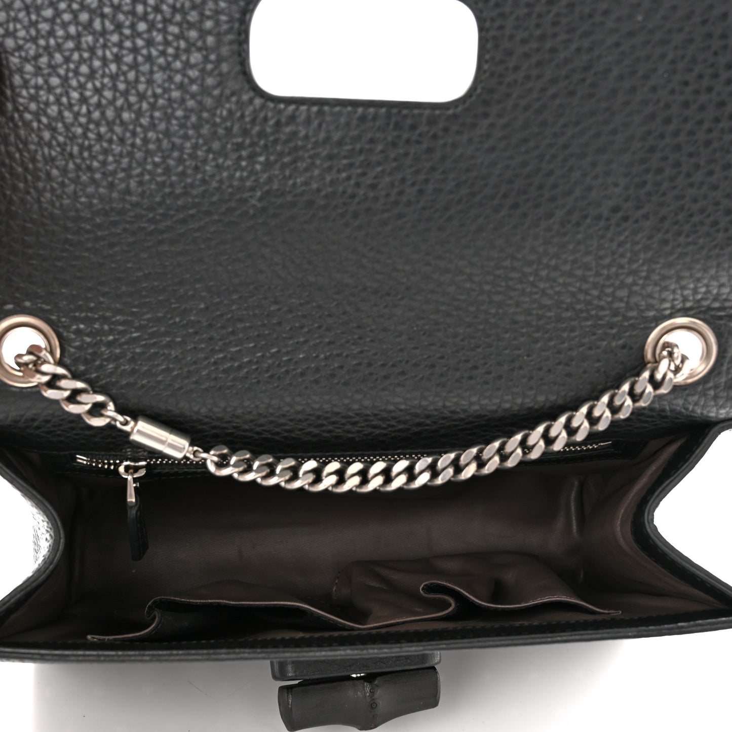 Calfskin Studded Medium Miss Bamboo Shoulder Bag Black