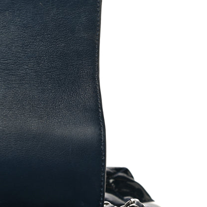Chanel Patent Quilted Large Coco Shine Accordion Flap Dark Navy Blue 13 of 18