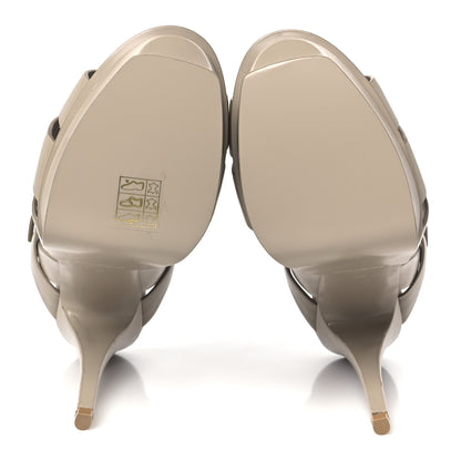 Saint Laurent Calfskin Tribute 105 Platform Sandals 38 Dark Beige 6 of 10
