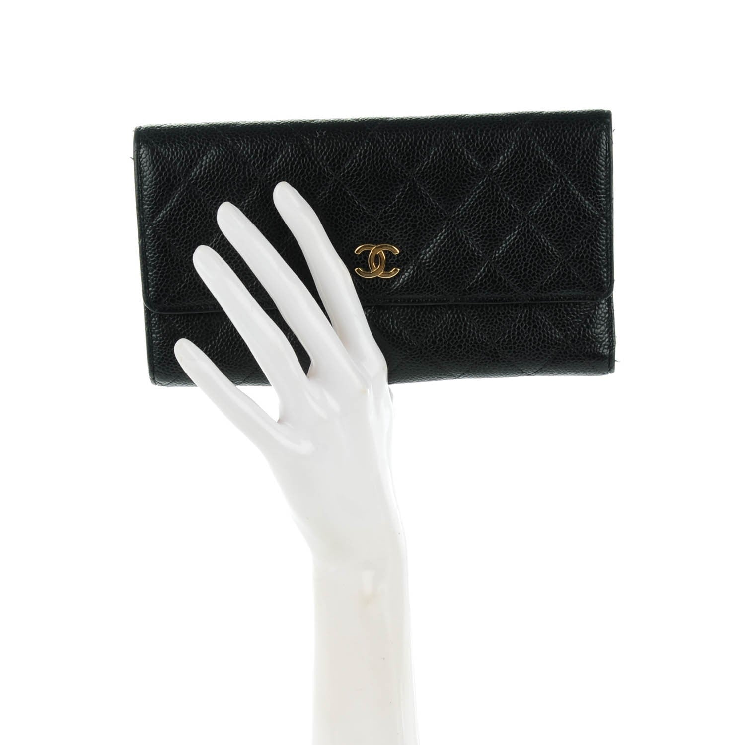 Chanel Caviar Quilted Large Flap Wallet Black 2 of 8