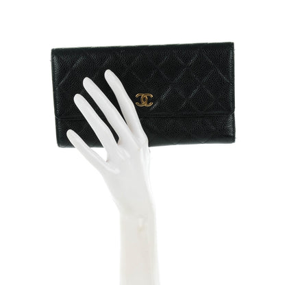 Chanel Caviar Quilted Large Flap Wallet Black 2 of 8