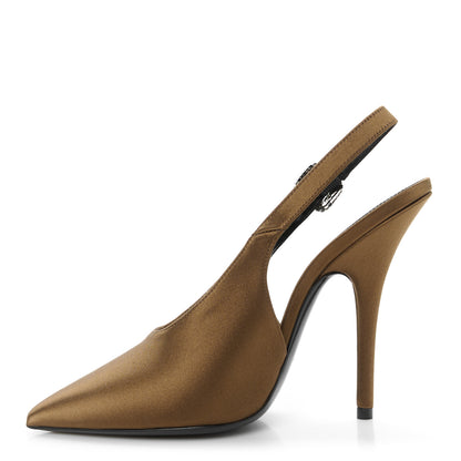 Saint Laurent Silk Satin Yasmeen 115 Slingback Pumps 37 Alpen Mou 1 of 10